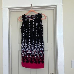 Black white and pink special occasion or work dress